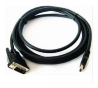 HDMI-DVI Cablexpert, 1.8м, 19M/19M, single link, черный, позол.разъемы, экран CC-HDMI-DVI-6