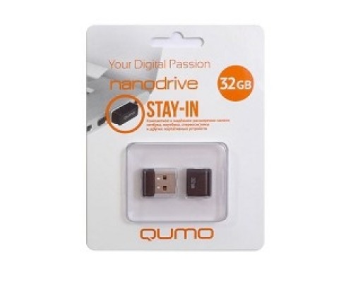 USB 2.0 QUMO 32GB NANO QM32GUD-NANO-B Black