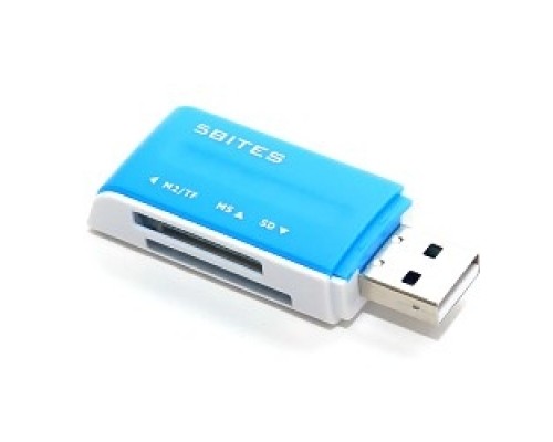 5bites RE2-102BL (RE-102BL) Устройство ч/з карт памяти USB2.0 / ALL-IN-ONE / USB PLUG / BLUE