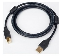 Bion Кабель интерфейсный USB 2.0 AM/BM, позолоченные контакты, ферритовые кольца, 3м, черный BXP-CCF-USB2-AMBM-030