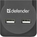 Defender Фильтр DFS 751 1.8м, 5 розеток, 2xUSB, 2.1A (99751)