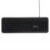 Gembird KB-200L черный USB 104 клавиши, подсветка белая, кабель 1.45м