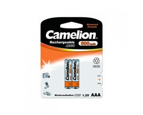 Camelion AAA- 600mAh Ni-Mh BL-2 (NH-AAA600BP2, аккумулятор,1.2В) (2 шт. в уп-ке)