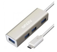 HUB GR-518UB Ginzzu TYPE C, 4 порта USB3.0, 20см кабель