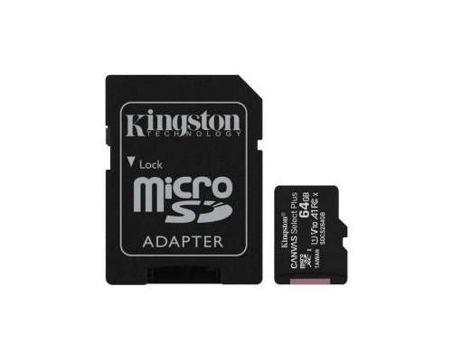 Micro SecureDigital 64Gb Kingston SDCS2/64GB MicroSDHC Class 10 UHS-I, SD adapter