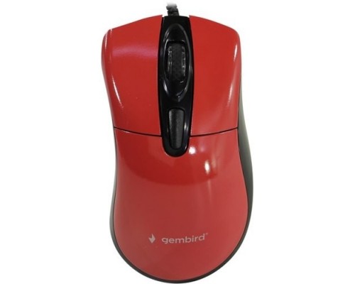 Gembird MOP-415-R , USB, красный, 3кн.+колесо-кнопка, 2400DPI кабель 1.4м