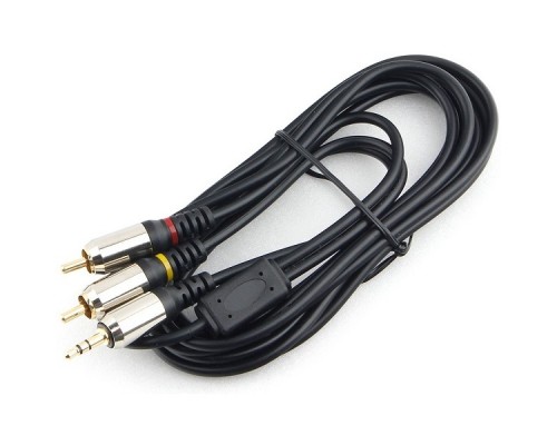 Кабель аудио Cablexpert CCAB-02-35M2RM-3MB. 3.5 джек(M)/2х RCA (M), черный, 3м, блистер