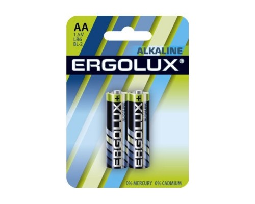 Ergolux LR6 Alkaline BL-2 (LR6 BL-2, батарейка,1.5В) (2 шт. в уп-ке)