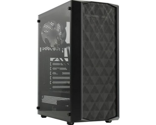Powercase CMDM-L1 Diamond Mesh LED, Tempered Glass, 1x 120mm 5-color fan, чёрный, ATX (CMDM-L1)