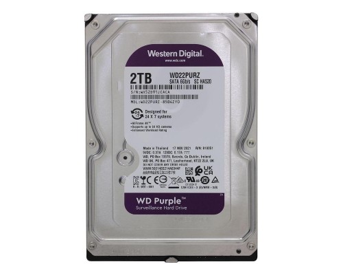 2TB WD Purple (WD22PURZ) Serial ATA III, 5400- rpm, 256Mb, 3.5