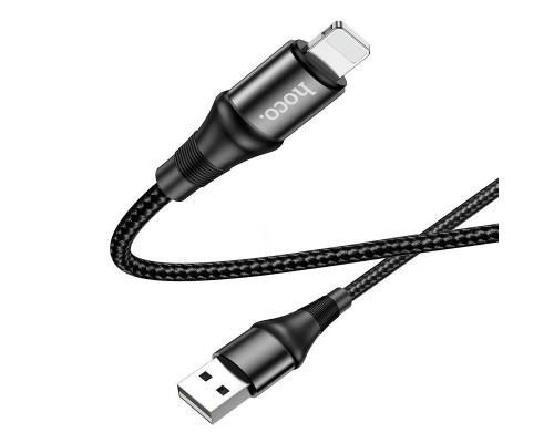 HOCO HC-34198 X50/ USB кабель Lightning/ 1m/ 2.4A/ Нейлон/ Black