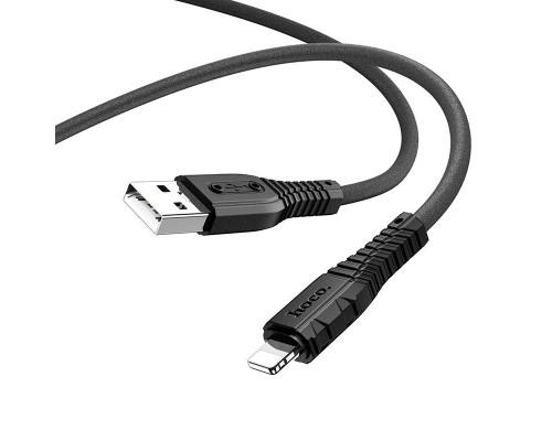 HOCO HC-55810 X67/ USB кабель Lightning/ 1m/ 2.4A/ Силикон/ Black