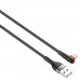 LDNIO LS561/ USB кабель Lightning/ 1m/ 2.4A/ медь: 86 жил/ Угловой коннектор/ Нейлон/ Black&Orange