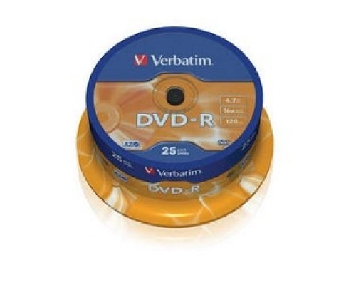 Verbatim и DVD-R 4.7Gb 16-х, 25шт, Cake Box (43522) 1/25
