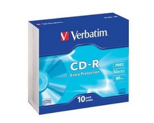 Verbatim и CD-R 700Mb 48-х/52-х (Slim case, 10шт.) 43415 1/10