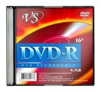 и VS DVD-R 4.7Gb, 16x, Slim Case 5шт. 1/5