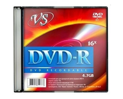 и VS DVD-R 4.7Gb, 16x, Slim Case 5шт. 1/5